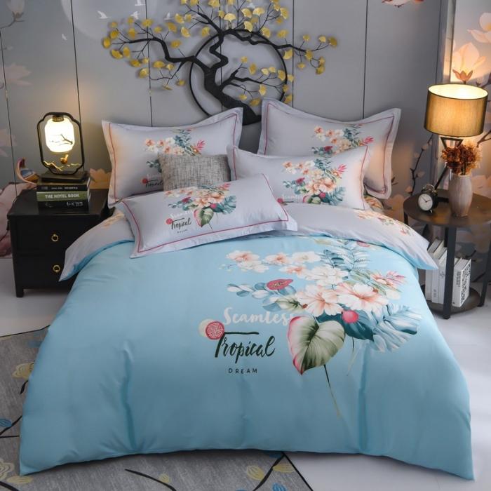 91家纺网 家纺一手货源 找家纺 雲归梦 2020新款13372全棉大版四件套 花如醉