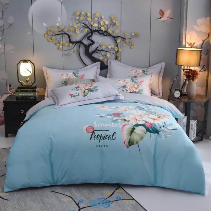 91家纺网 家纺一手货源 找家纺 雲归梦 2020新款13372全棉大版四件套 花如醉