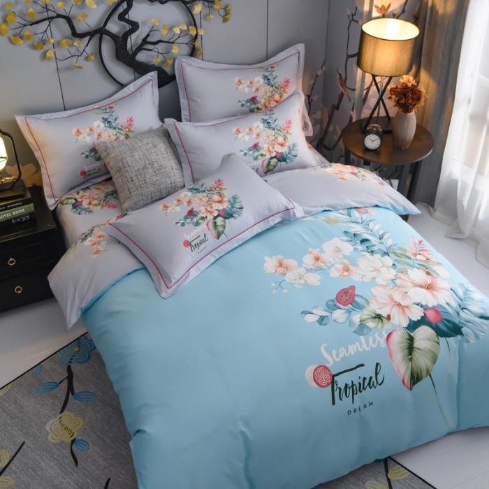 91家纺网 家纺一手货源 找家纺 雲归梦 2020新款13372全棉大版四件套 花如醉