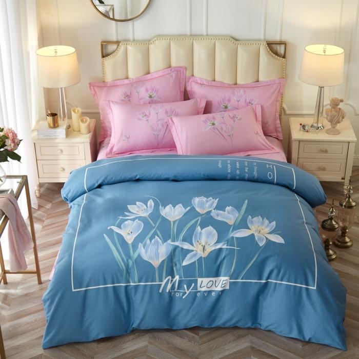 91家纺网 家纺一手货源 找家纺 雲归梦 2020新款13372全棉大版四件套 花想容