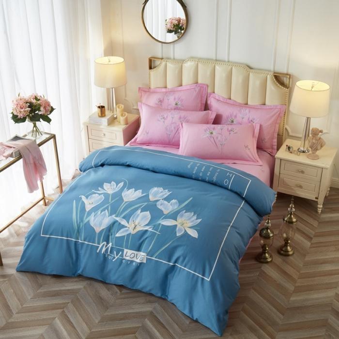 91家纺网 家纺一手货源 找家纺 雲归梦 2020新款13372全棉大版四件套 花想容