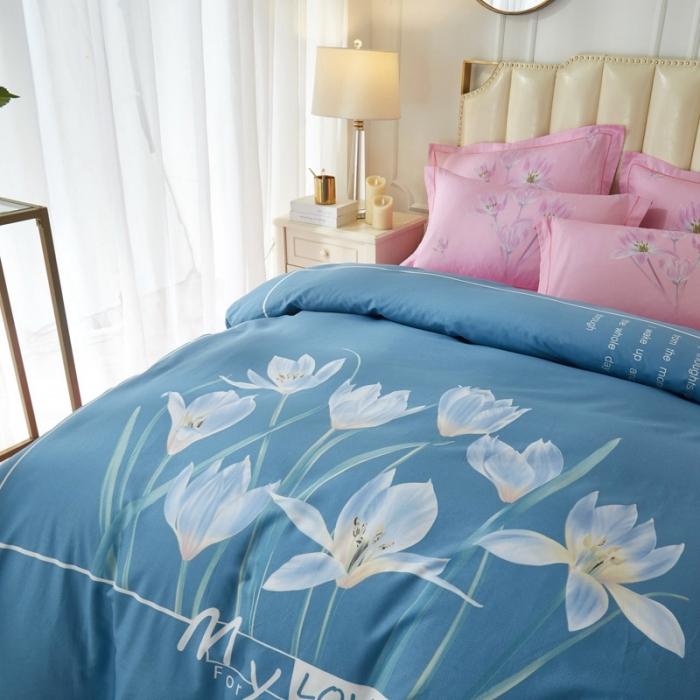 91家纺网 家纺一手货源 找家纺 雲归梦 2020新款13372全棉大版四件套 花想容