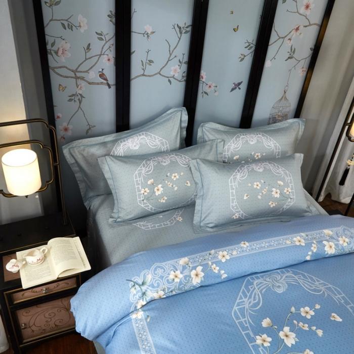 91家纺网 家纺一手货源 找家纺 雲归梦 2020新款13372全棉大版四件套 静晓