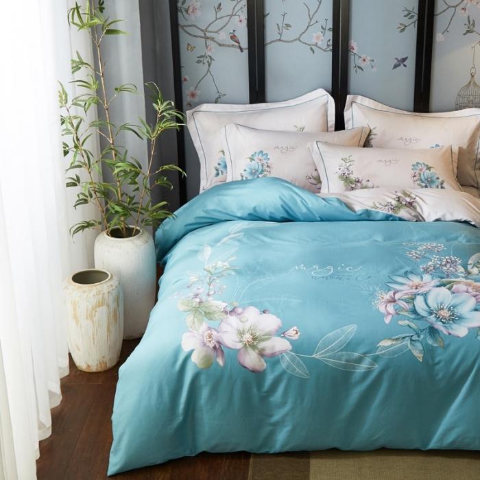 91家纺网 家纺一手货源 找家纺 雲归梦 2020新款13372全棉大版四件套 镜花水月