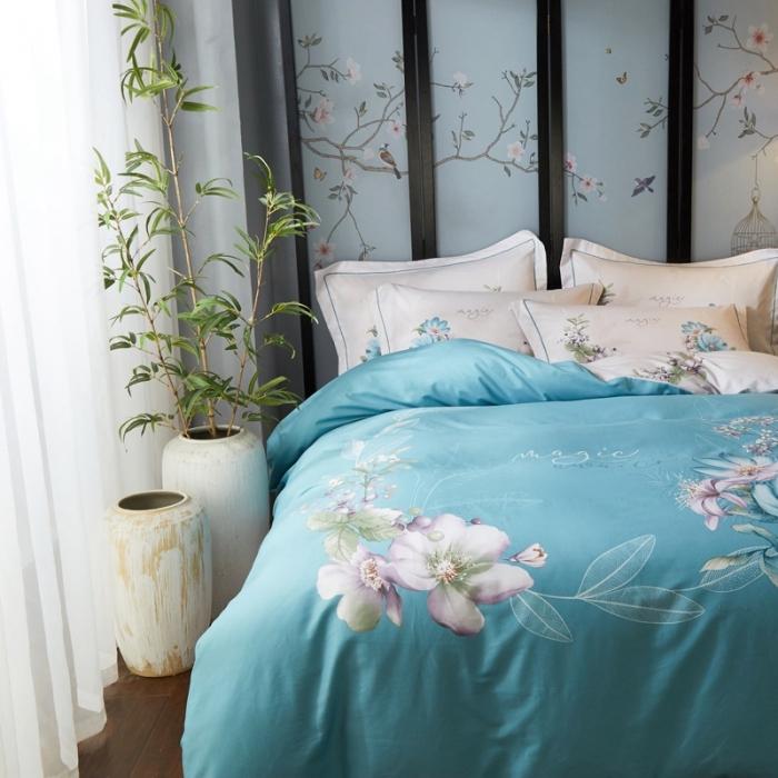 91家纺网 家纺一手货源 找家纺 雲归梦 2020新款13372全棉大版四件套 镜花水月