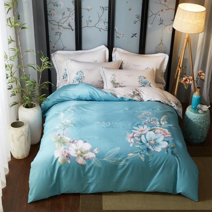 91家纺网 家纺一手货源 找家纺 雲归梦 2020新款13372全棉大版四件套 镜花水月