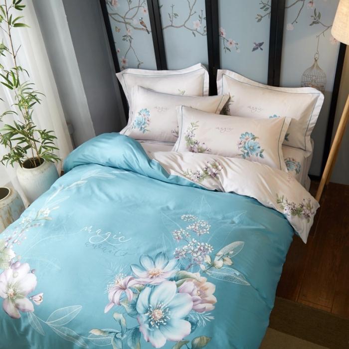 91家纺网 家纺一手货源 找家纺 雲归梦 2020新款13372全棉大版四件套 镜花水月