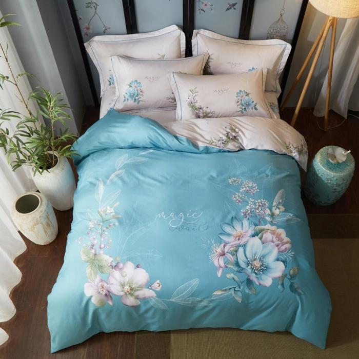 91家纺网 家纺一手货源 找家纺 雲归梦 2020新款13372全棉大版四件套 镜花水月