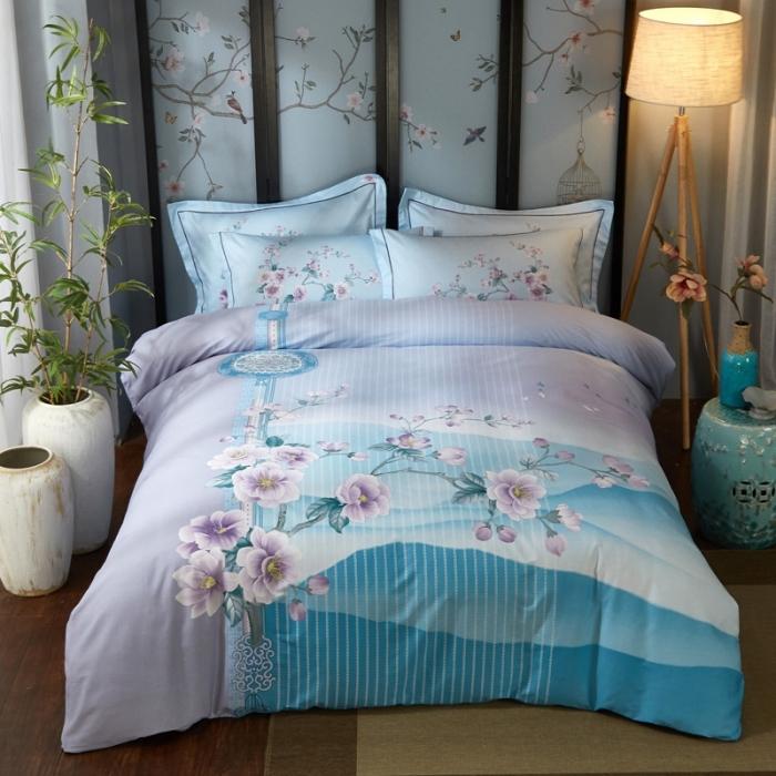 91家纺网 家纺一手货源 找家纺 雲归梦 2020新款13372全棉大版四件套 卷珠帘