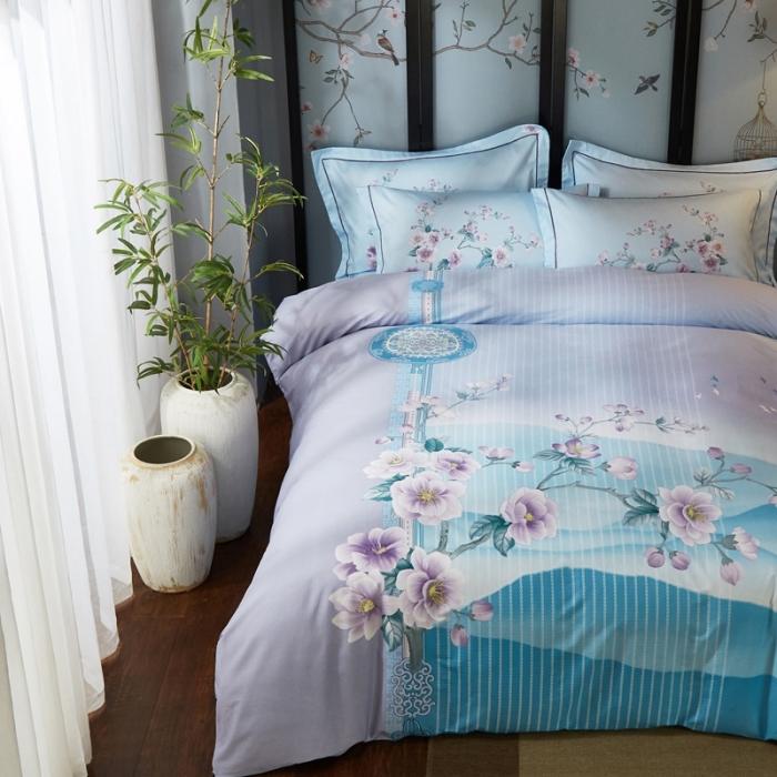 91家纺网 家纺一手货源 找家纺 雲归梦 2020新款13372全棉大版四件套 卷珠帘