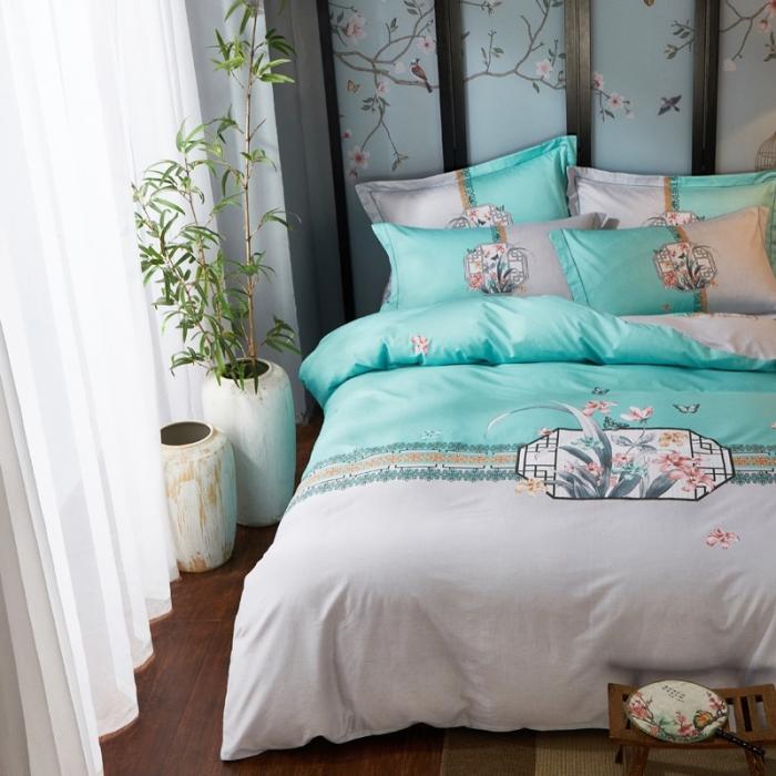 91家纺网 家纺一手货源 找家纺 雲归梦 2020新款13372全棉大版四件套 梦兰亭