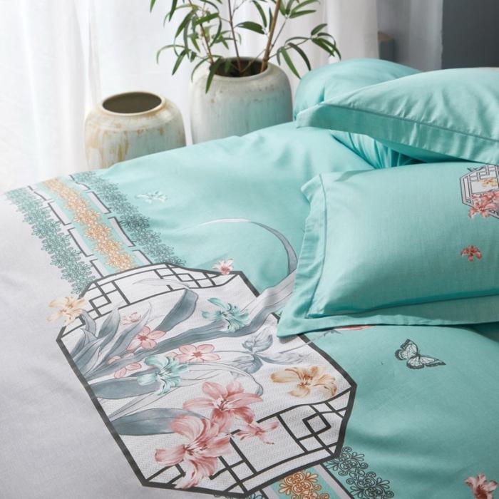 91家纺网 家纺一手货源 找家纺 雲归梦 2020新款13372全棉大版四件套 梦兰亭