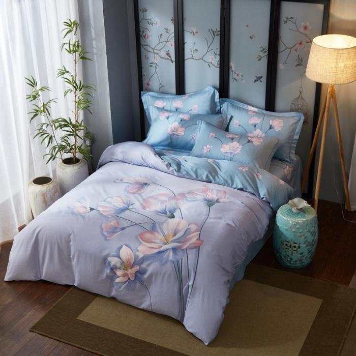 91家纺网 家纺一手货源 找家纺 雲归梦 2020新款13372全棉大版四件套 觅春