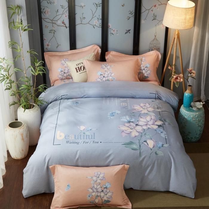 91家纺网 家纺一手货源 找家纺 雲归梦 2020新款13372全棉大版四件套 如梦花期