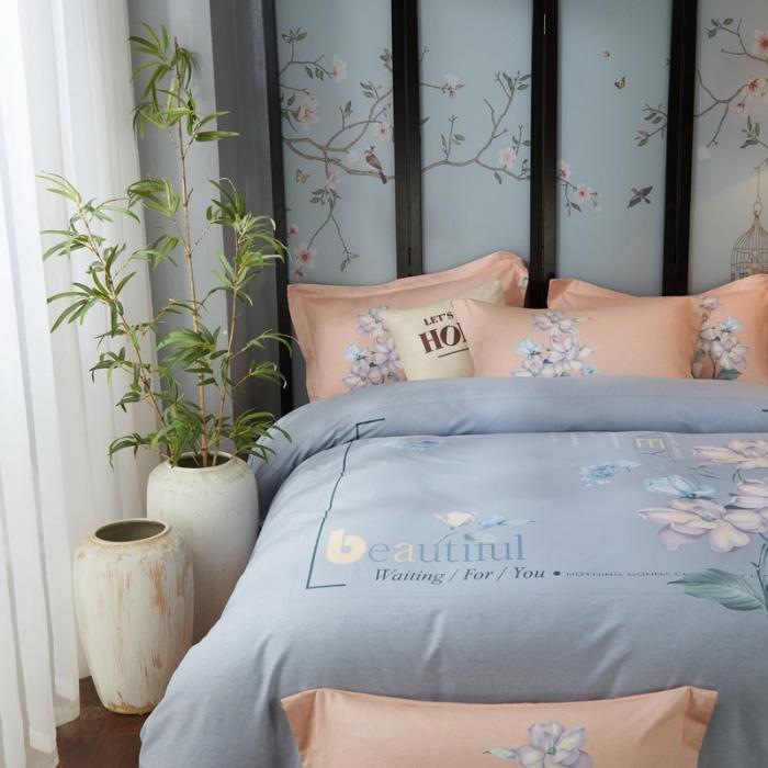 91家纺网 家纺一手货源 找家纺 雲归梦 2020新款13372全棉大版四件套 如梦花期