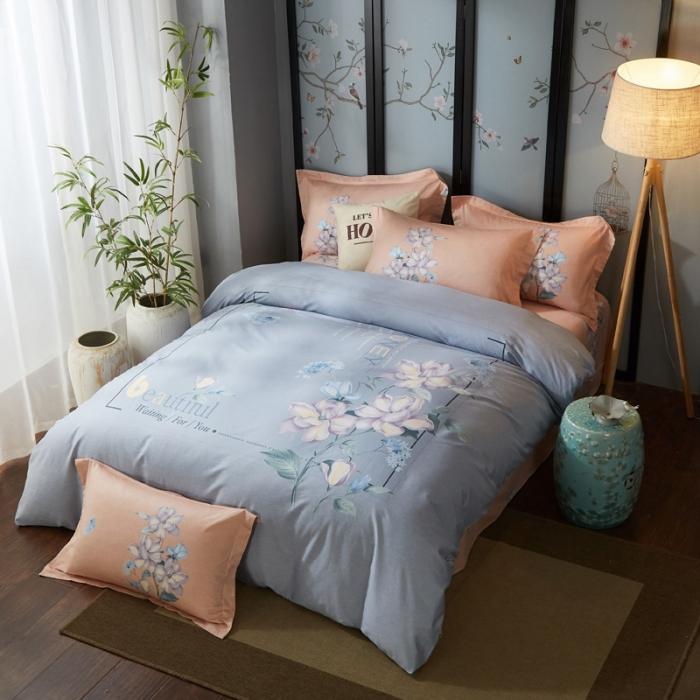 91家纺网 家纺一手货源 找家纺 雲归梦 2020新款13372全棉大版四件套 如梦花期