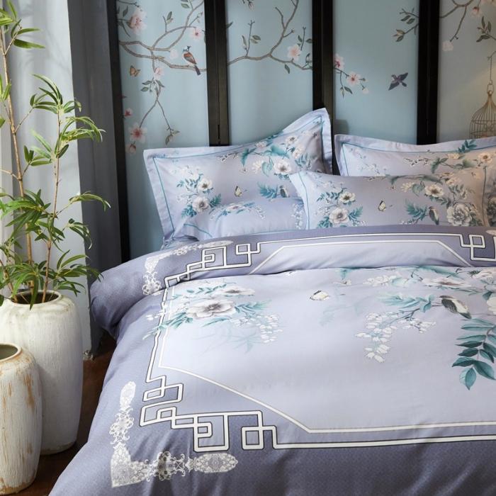 91家纺网 家纺一手货源 找家纺 雲归梦 2020新款13372全棉大版四件套 听风忆雪