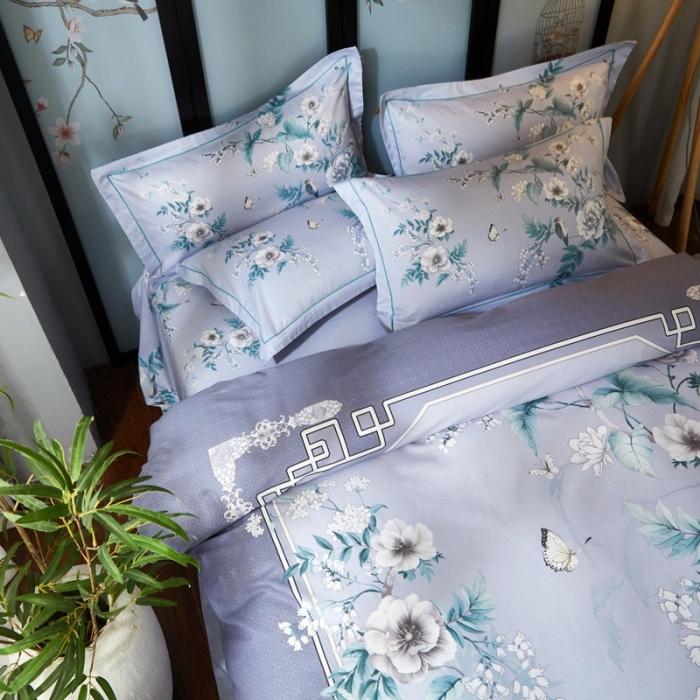 91家纺网 家纺一手货源 找家纺 雲归梦 2020新款13372全棉大版四件套 听风忆雪