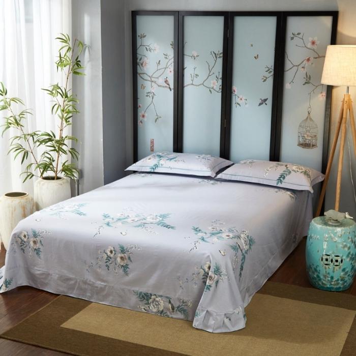 91家纺网 家纺一手货源 找家纺 雲归梦 2020新款13372全棉大版四件套 听风忆雪