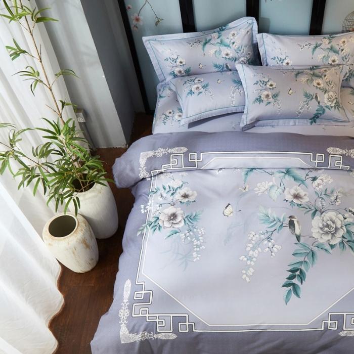 91家纺网 家纺一手货源 找家纺 雲归梦 2020新款13372全棉大版四件套 听风忆雪