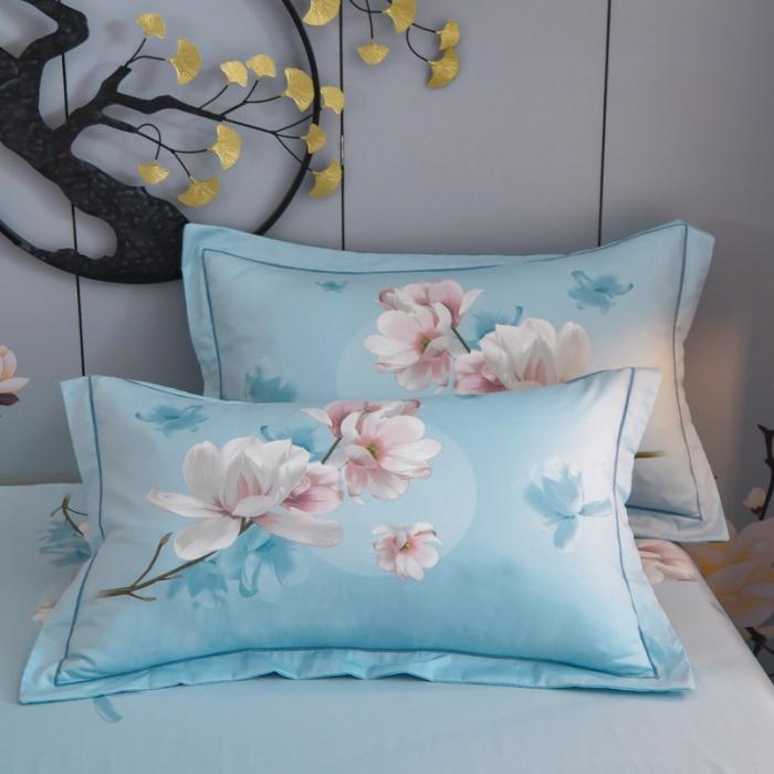 91家纺网 家纺一手货源 找家纺 雲归梦 2020新款13372全棉大版四件套 万紫千红-蓝