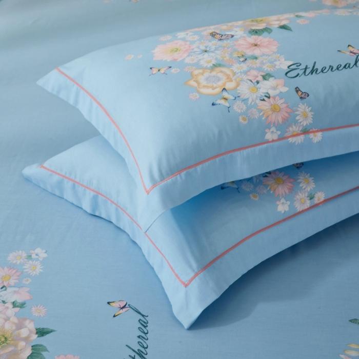 91家纺网 家纺一手货源 找家纺 雲归梦 2020新款13372全棉大版四件套 舞清风-粉