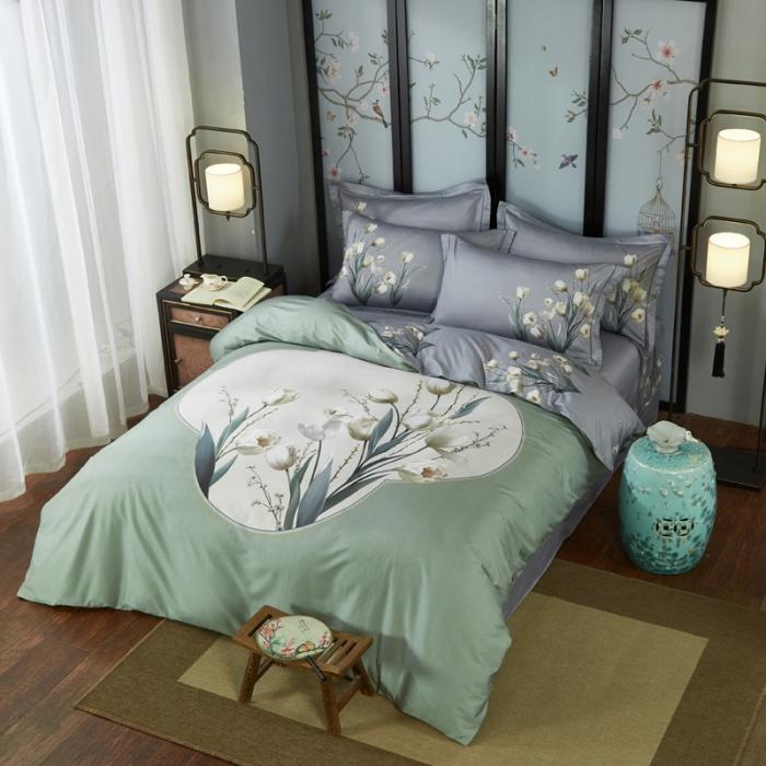 91家纺网 家纺一手货源 找家纺 雲归梦 2020新款13372全棉大版四件套 一世情缘