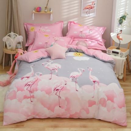 雲归梦 2020新款13372全棉大版四件套 爱情鸟