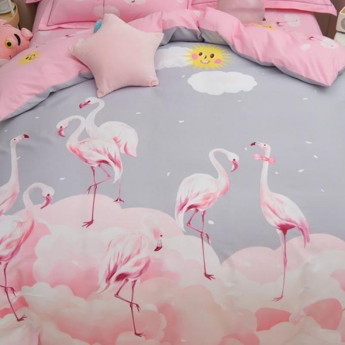 91家纺网 家纺一手货源 找家纺 雲归梦 2020新款13372全棉大版四件套 爱情鸟