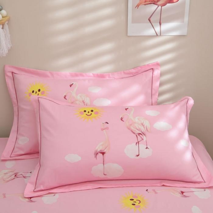 91家纺网 家纺一手货源 找家纺 雲归梦 2020新款13372全棉大版四件套 爱情鸟