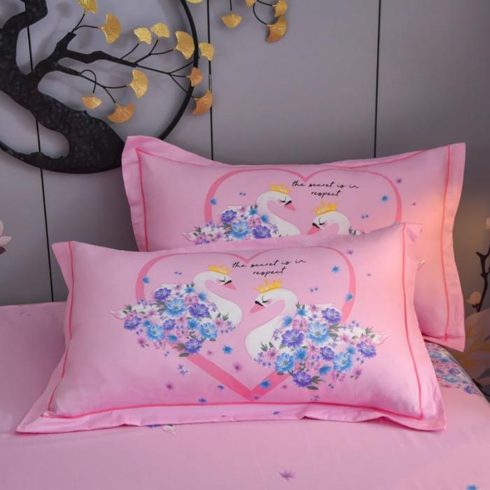 91家纺网 家纺一手货源 找家纺 雲归梦 2020新款13372全棉大版四件套 天鹅湖畔