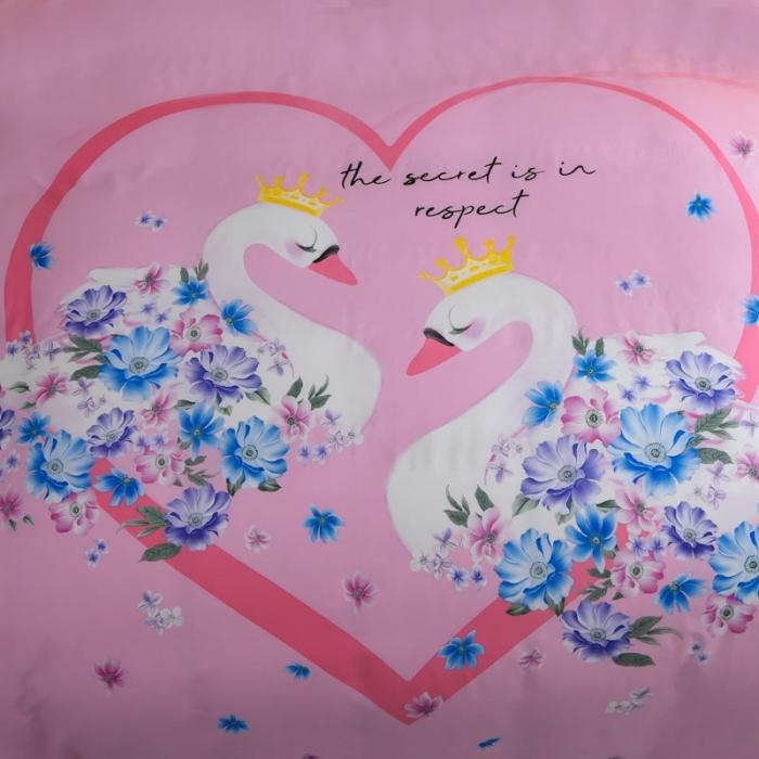 91家纺网 家纺一手货源 找家纺 雲归梦 2020新款13372全棉大版四件套 天鹅湖畔