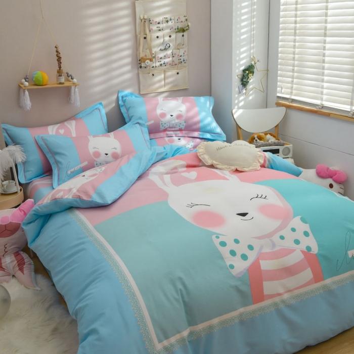 91家纺网 家纺一手货源 找家纺 雲归梦 2020新款13372全棉大版四件套 微笑萌心-兰