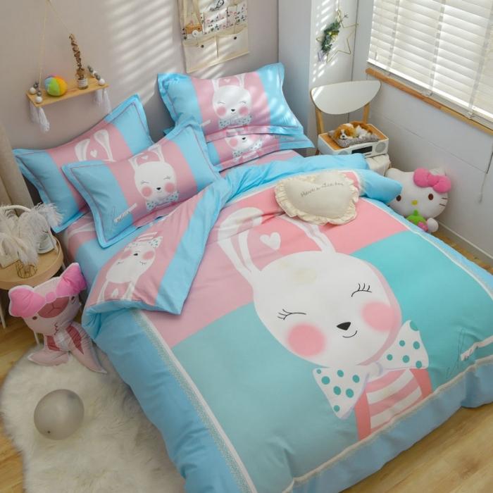 91家纺网 家纺一手货源 找家纺 雲归梦 2020新款13372全棉大版四件套 微笑萌心-兰