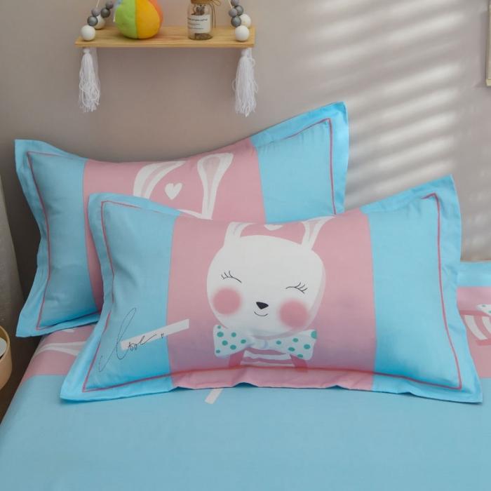 91家纺网 家纺一手货源 找家纺 雲归梦 2020新款13372全棉大版四件套 微笑萌心-兰