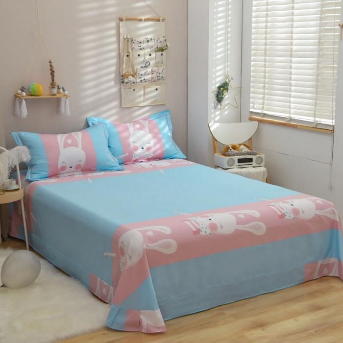 91家纺网 家纺一手货源 找家纺 雲归梦 2020新款13372全棉大版四件套 微笑萌心-兰