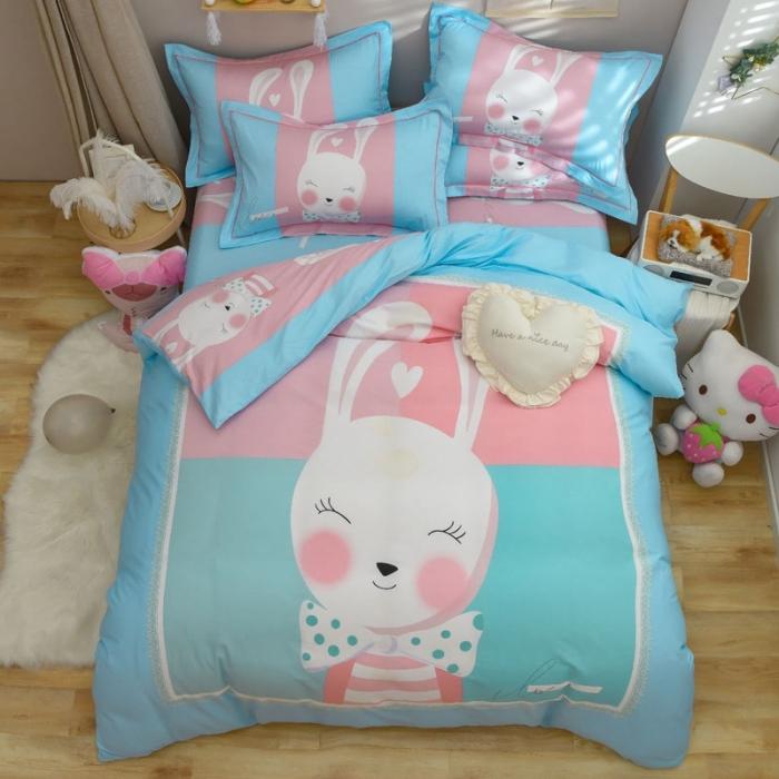 91家纺网 家纺一手货源 找家纺 雲归梦 2020新款13372全棉大版四件套 微笑萌心-兰