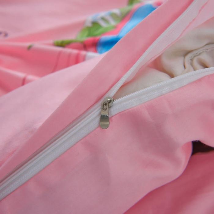 91家纺网 家纺一手货源 找家纺 雲归梦 2020新款13372全棉大版四件套 鲜花姑娘-粉