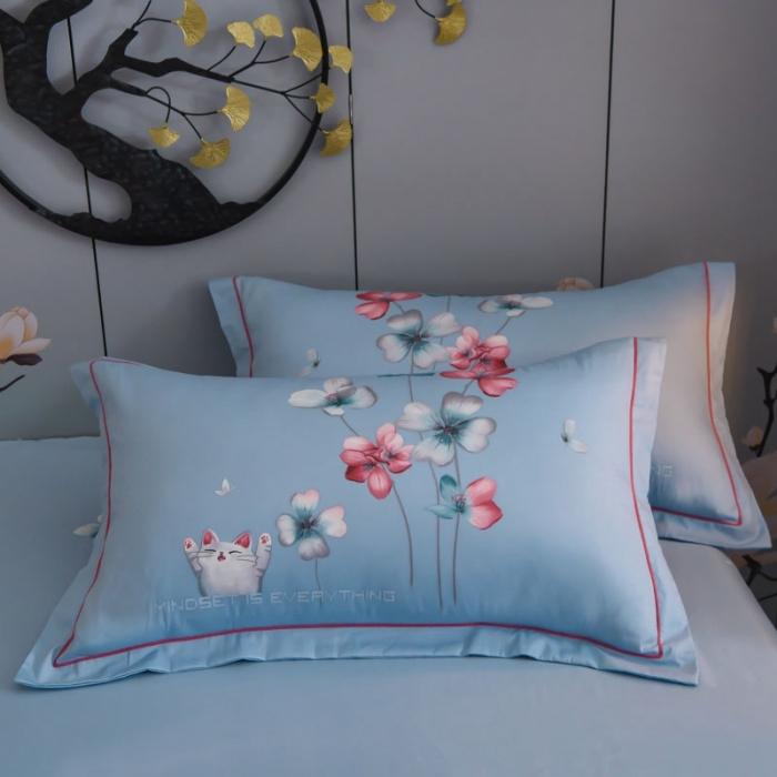 91家纺网 家纺一手货源 找家纺 雲归梦 2020新款13372全棉大版四件套 小甜心粉