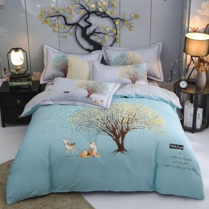 雲归梦 2020新款13372全棉大版四件套 许愿树
