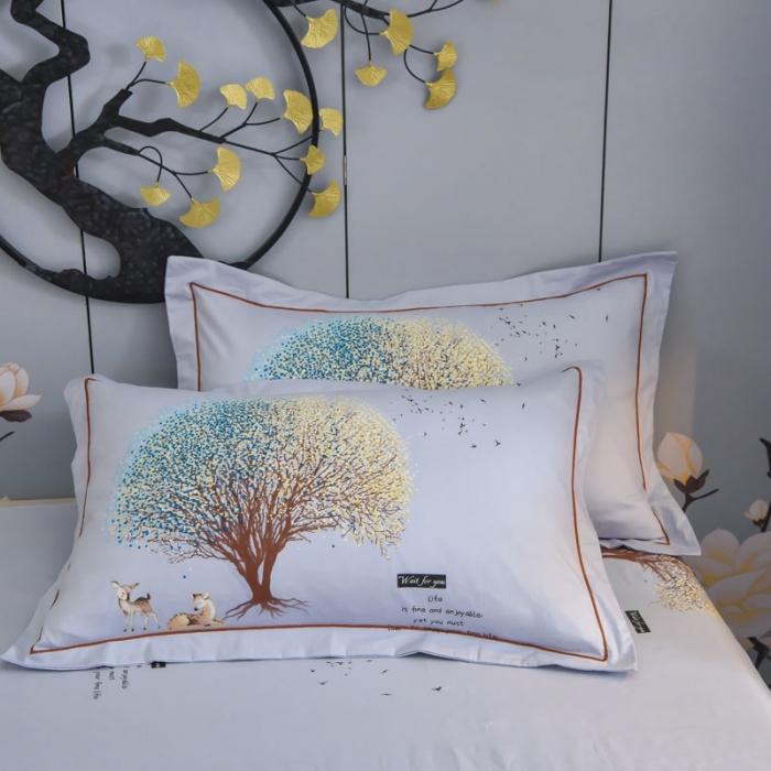 91家纺网 家纺一手货源 找家纺 雲归梦 2020新款13372全棉大版四件套 许愿树