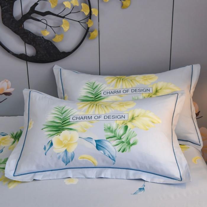 91家纺网 家纺一手货源 找家纺 雲归梦 2020新款13372全棉大版四件套 叶语