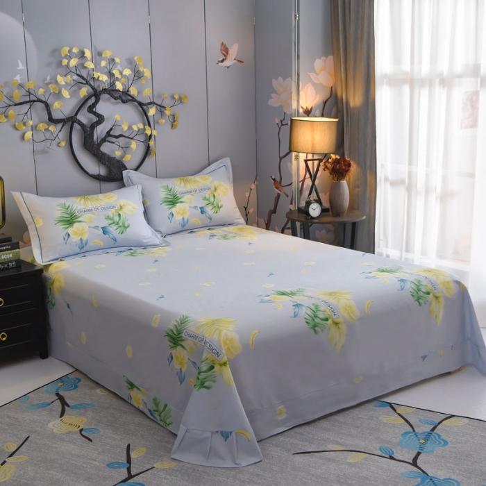 91家纺网 家纺一手货源 找家纺 雲归梦 2020新款13372全棉大版四件套 叶语