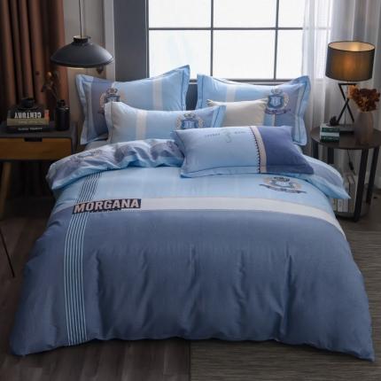 雲归梦 2020新款13372全棉大版四件套 卡诺-蓝