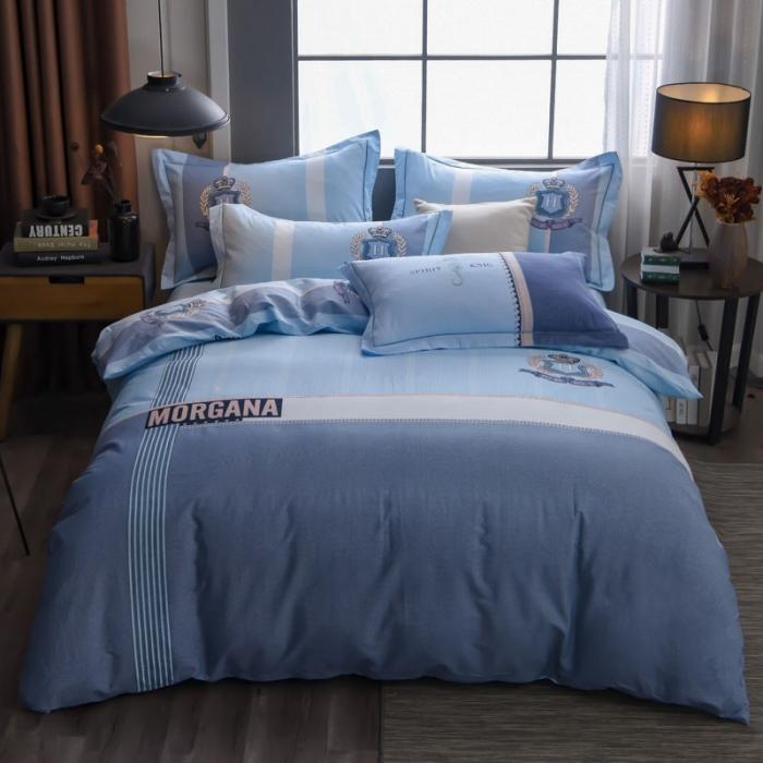 91家纺网 家纺一手货源 找家纺 雲归梦 2020新款13372全棉大版四件套 卡诺-蓝