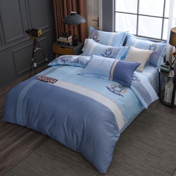 91家纺网 家纺一手货源 找家纺 雲归梦 2020新款13372全棉大版四件套 卡诺-蓝