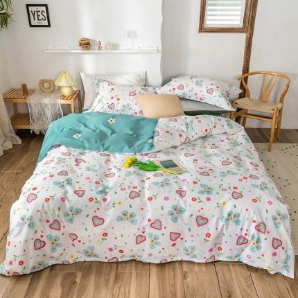 91家纺网 家纺一手货源 找家纺 （总）窝米 2020春夏新品花卉风系列四件套床笠款