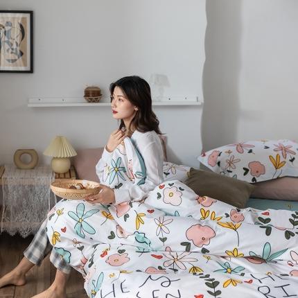 91家纺网 家纺一手货源 找家纺 （总）窝米 2020春夏新品花卉风系列四件套床笠款