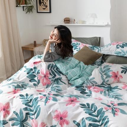 91家纺网 家纺一手货源 找家纺 （总）窝米 2020春夏新品花卉风系列四件套床笠款