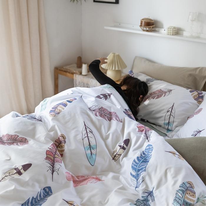 91家纺网 家纺一手货源 找家纺 （总）窝米 2020春夏新品花卉风系列四件套床笠款